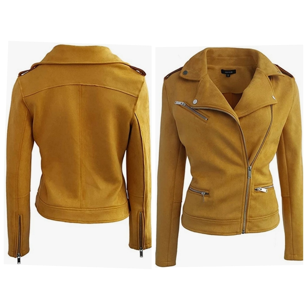 Faux Suede Moto Jacket